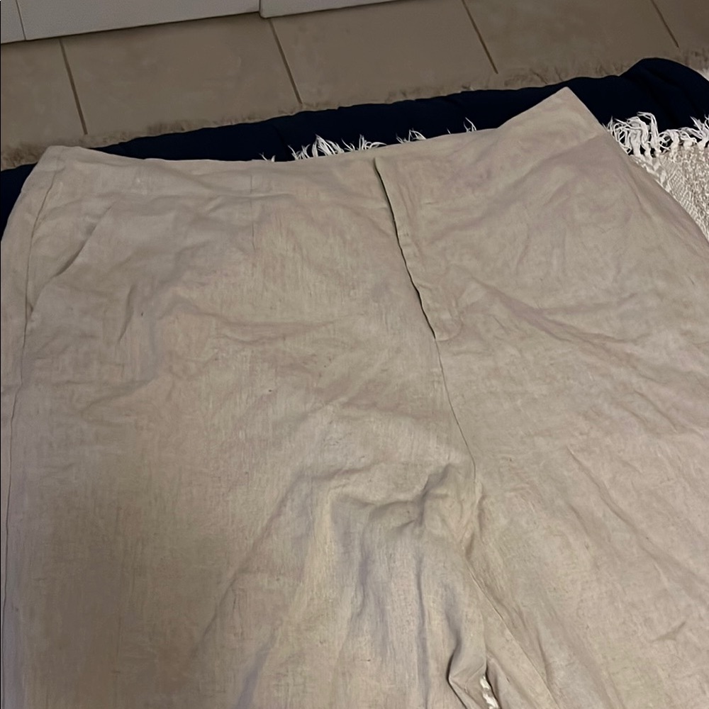City Chic Cream Pants. Wide leg and long.